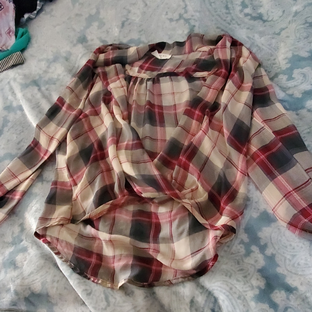 Chiffon open front top
